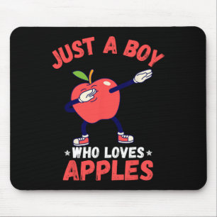 Kids Just A Boy Who Loves Apples Gifts Funny Apple Mouse Pad