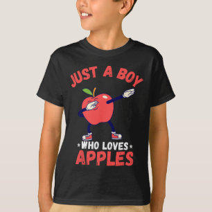 Kids Just A Boy Who Loves Apples Gifts Funny Apple T-Shirt