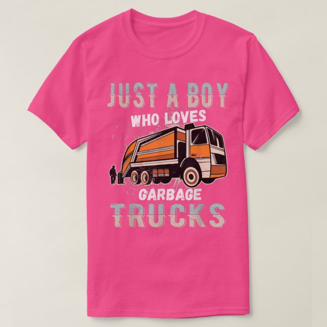 Kids Just A Boy Who Loves Garbage Trucks 1682 T-Shirt (Design Front)
