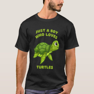 Kids Just A Boy Who Loves Turtles Turtle For Kid T-Shirt