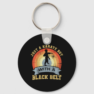 Kids Just A Karate Boy With A Black Belt Key Ring