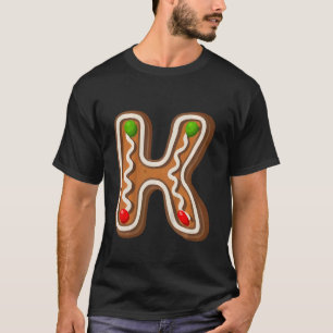 Kids K Cutest Capital Christmas Cookie Alphabet L T-Shirt