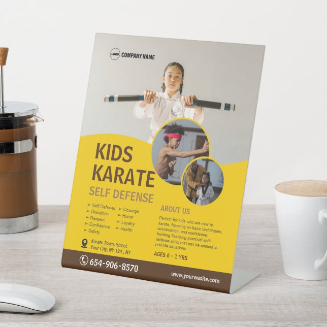 Kid's Karate Class Custom Pedestal Sign (In SItu)