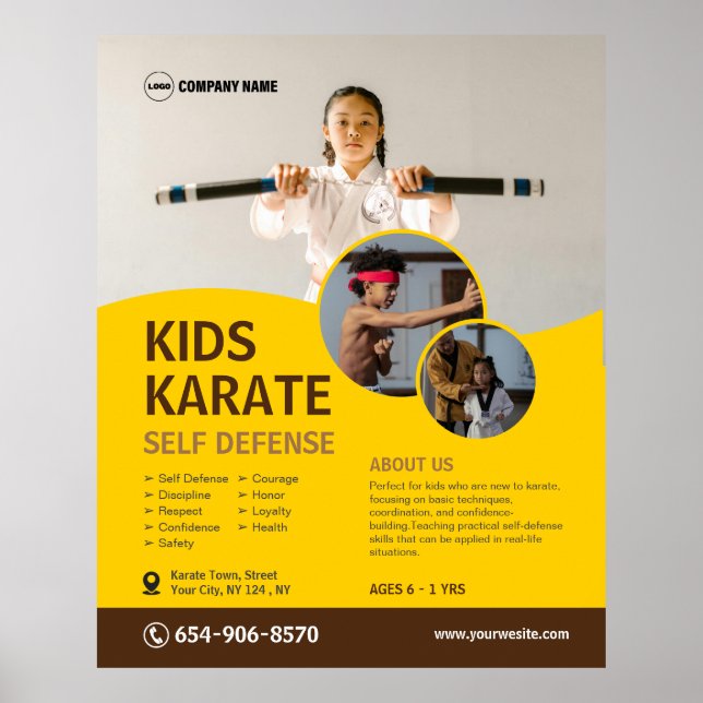 Kid's Karate Class Custom Poster (Front)