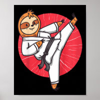 Kids Karate Sloth Black Belt Funny Martial Arts Gr