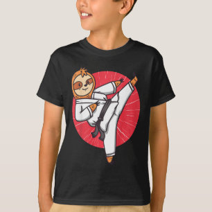 Kids Karate Sloth Black Belt Funny Martial Arts Gr T-Shirt