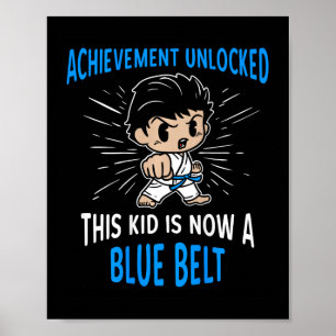 Kids Karate Student Blue Belt Award T Shirt Gift Poster
