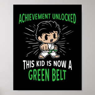 Kids Karate Student Green Belt Award T Shirt Gift  Poster