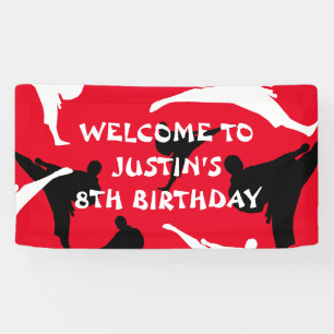 Kid's karate theme Birthday party welcome banner