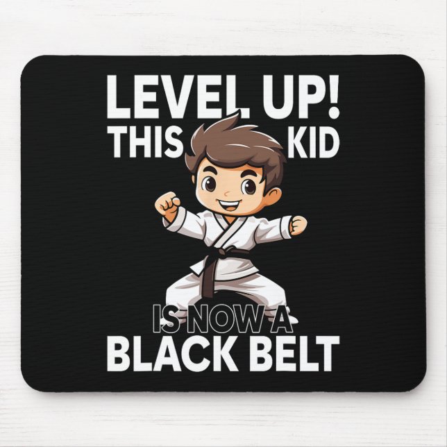 Kids Karate Uniform Black Belt Award  Mouse Pad (Front)