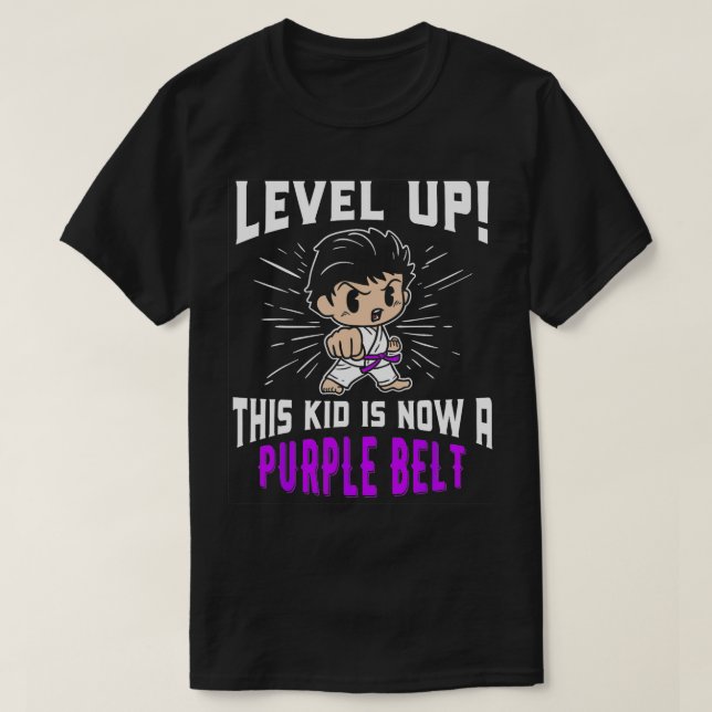 Kids Karate Uniform Purple Belt Award  Gifts  T-Shirt (Design Front)
