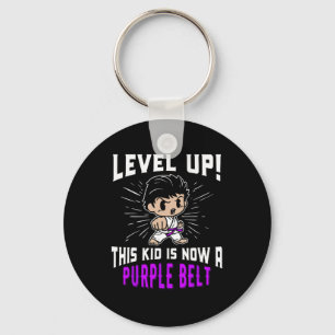 Kids Karate Uniform Purple Belt Award T Shirt Gift Key Ring