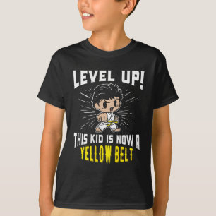 Kids Karate Uniform Yellow Belt Award T Shirt Gift