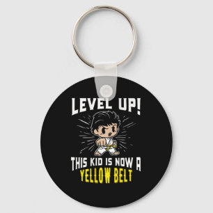 Kids Karate Uniform Yellow Belt Award T Shirt Gift Key Ring