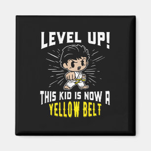 Kids Karate Uniform Yellow Belt Award T Shirt Gift Magnet