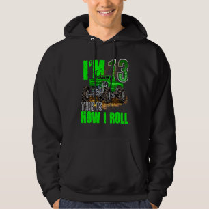 Kids Kids 13th Birthday Monster Truck For Boys & G Hoodie