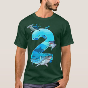 Kids Kids 2nd Birthday 2 Years Old Shark Boys Sea T-Shirt