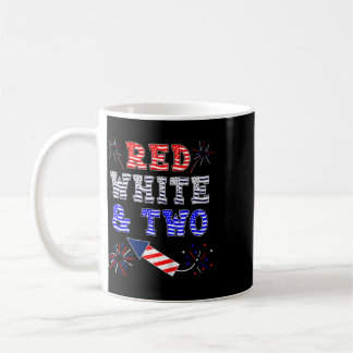 Kids Kids 2nd Birthday July 4th American Red White Coffee Mug