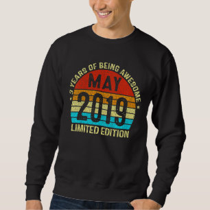 Kids Kids 3 Year Old  May 2019  3rd Birthday Sweatshirt