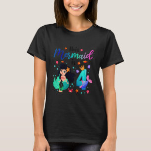 Kids Kids 4 Year Old Girl Birthday Swimming This M T-Shirt