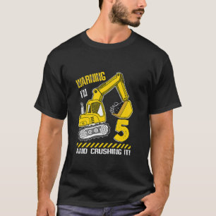 Kids Kids 5 Year Old Vehicles Construction Excavat T-Shirt