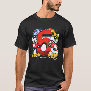 Kids Kids 5th Birthday 5 Years With Firetruck And T-Shirt
