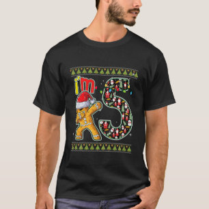 Kids Kids 5Th Birthday Dabbing Gingerbread Cookie T-Shirt