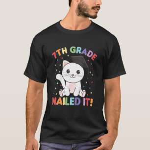 Kids Kids 7th Grade Nailed It Cat Graduation 1 T-Shirt