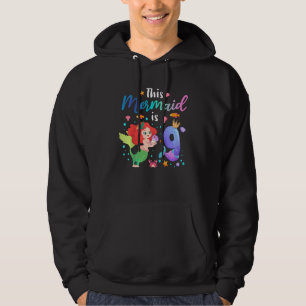 Kids Kids 9 Year Old Girl Birthday Swimming This M Hoodie