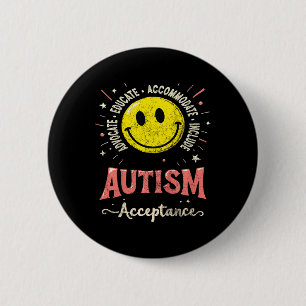 Kids Kids Autism Awareness Acceptance Smile Face A 6 Cm Round Badge