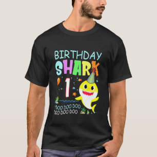 Kids Kids Baby Shark 1 Years Old 1st Birthday Doo T-Shirt