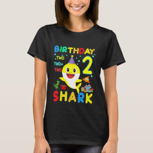 Kids Kids Baby Shark 2nd Birthday Boy Girl 2 Year  T-Shirt