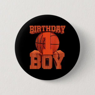 Kids Kids Bysketbyll Birthday 1 Year Old 1st Bday  6 Cm Round Badge