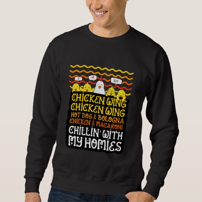Kids Kids Chicken Wing Chicken Wing Hot Dog And Bo Sweatshirt (Front)