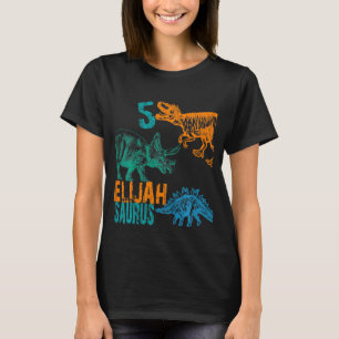 Kids Kids Elijah Saurus 5th Birthday Boys Rex Bda T-Shirt
