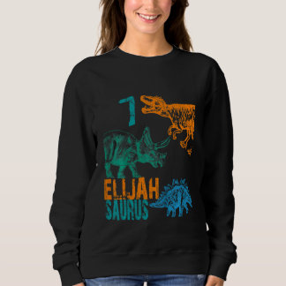 Kids Kids Elijah Saurus 7th Birthday  Boys Rex Bda Sweatshirt
