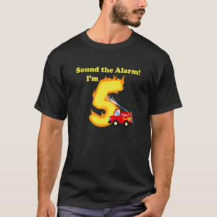Kids Kids Firetruck 5 Year Old Birthday Fireman Fi T-Shirt