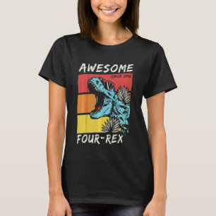 Kids Kids Four Rex Boy 4th Birthday 2018 Dinosaur T-Shirt