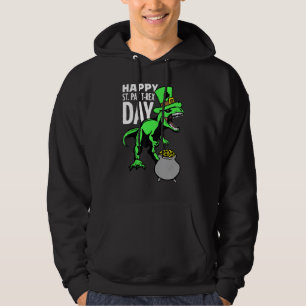 Kids Kids Happy St Pat Trex Day Dino Patricks Day  Hoodie