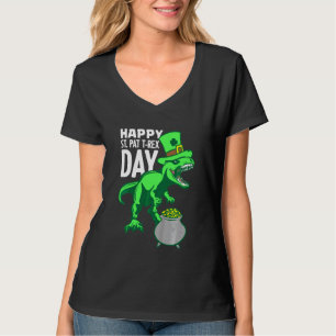 Kids Kids Happy St Pat Trex Day Dino Patricks Day  T-Shirt