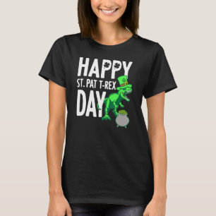 Kids Kids Happy St Pat Trex Day Dino Patricks Day T-Shirt