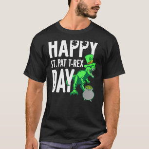 Kids Kids Happy St Pat Trex Day Dino Patricks Day T-Shirt