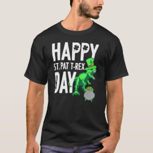 Kids Kids Happy St Pat Trex Day Dino Patricks Day T-Shirt