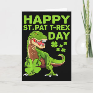 Kids Kids Happy St Pat Trex Day Dino St Patricks D Card