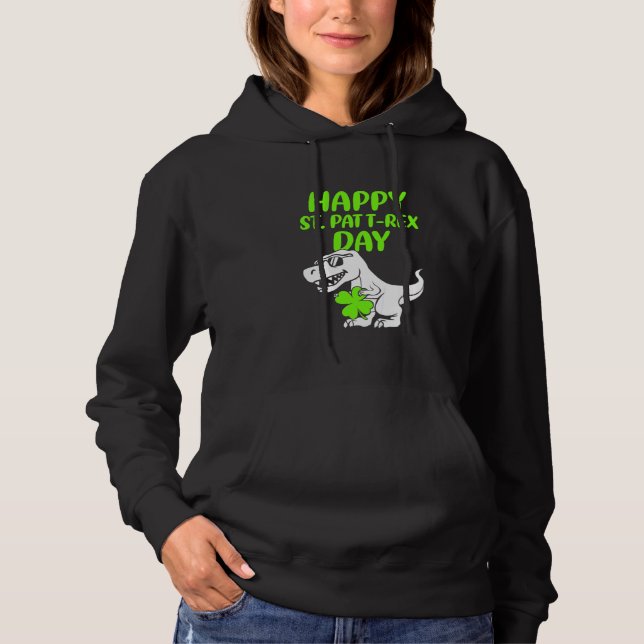 Kids Kids Happy St Pat Trex Day Dino St Patricks D Hoodie (Front)