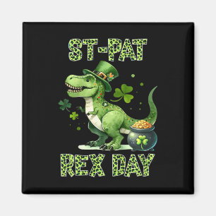 Kids Kids Happy St Pat Trex Day Dino St Patricks D Magnet