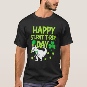 Kids Kids Happy St Pat Trex Day Dino St Patricks D T-Shirt