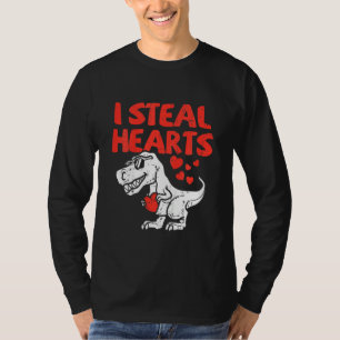 Kids Kids I Steal Hearts Trex Dino Baby Boy Valent T-Shirt