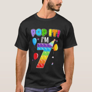 Kids Kids I'm 7 Years Old Happy 7th Birthday Pop T-Shirt