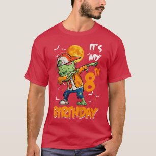 Kids Kids It's My 8th Birthday Dabbing Zombie Hall T-Shirt